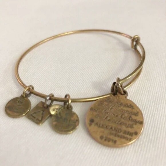 Alex & Ani Inspirational Gold Tone Bracelet - Picture 6 of 8